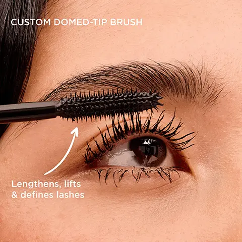 Image 1, CUSTOM DOMED-TIP BRUSH Lengthens, lifts & defines lashes Image 2, BEFORE WOW! No retouched lashes here! Image 3, BEFORE WOW! Image 4, LENGTHENS DIFFERENT LASH TYPES fine curly short thick Image 5, they're read BAD gal BANGI LENGTHENING FANNING VOLUMIZING CURLING by Roller Lash I they're Real MAGNET- LENGTHENING EXTREME