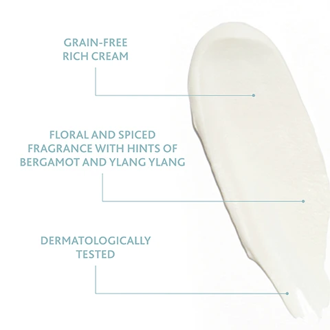 Image 1 - A creamy white swatch of product is displayed alongside text that reads: Grain-Free Rich Cream, Floral and Spiced Fragrance With Hints of Bergamot and Ylang Ylang, Dermatologically Tested. Image 2 - A white tube of Institut Esthederm Osmoclean Gentle Deep Pore Cleanser with a product smear visible behind it, next to a list of benefits: INSTITUT ESTHEDERM PARIS OSMOCLEAN CRÈME DOUCE DÉSINCROUSTANTE GENTLE DEEP PORE CLEANSER Core first. NAOS. DEEPLY CLEANSES THE SKIN FROM ALL IMPURITIES MINIMISES THE VISIBILITY OF PORES AND BLACKHEADS LEAVES THE SKIN RADIANT PROLONGS SKINS LONGEVITY ON A CELLULAR LEVEL. Image 3 - A white tube of Institut Esthederm Osmoclean Gentle Deep Pore Cleanser is displayed on a light blue background with the text Institut Esthederm Paris, Osmoclean, Crème Douce Désincrustante, Gentle Deep Pore Cleanser, Core first. NAOS, and benefits listed as 93% Say the skin is smoother*, 80% Say the skin is more luminous*, 98% Of atmospheric pollution particles are removed**, with accompanying disclaimers *Clinical test, on 15 volunteers (20 to 32 yo), all skin types and blackheads, after 7 days and 3 applications per week. **Clinical test (anti-pollution) on 36 volunteers after 1 application. Image 4 - A white tube of Institut Esthederm Osmoclean Gentle Deep Pore Cleanser is shown on a light blue background, with instructions reading HOW TO, STEP 1. Apply using light touches to clean and dry skin on the face, neck and décolleté., STEP 2. Delicately massage with your fingertips, making small circular movements until cream thickens, with particular emphasis on the T-zone., STEP 3. Rinse thoroughly with warm water., STEP 4. Two or three times a week., and the product tube displays INSTITUT ESTHEDERM PARIS OSMOCLEAN CRÈME DOUCE DÉSINCRUSTANTE GENTLE DEEP PORE CLEANSER Care first. NAOS. Image 5 - A flat lay of various white and silver Institut Esthederm skincare products including cleansers, a mask, a mist, a serum, and a cream, arranged on a white background with water droplets, illustrating a multi-step routine, with the visible text YOUR SKINS LONGEVITY ROUTINE 1. PREP INSTITUT ESTHEDERM PARIS OSMOCLEAN GEL NETTOYANT PURETE PURE CLEANSING GEL 150ml INSTITUT ESTHEDERM PARIS OSMOCLEAN CREME DOUCE DESINCRUSTANTE GENTLE DEEP PORE CLEANSER Osmoclean duo INSTITUT ESTHEDERM PARIS OSMOCLEAN MASQUE GOMMANT CLARIFIANT CLARIFYING RADIANCE MASK 2. BOOST INSTITUT ESTHEDERM PARIS EAU CELLULAIRE BRUME - MIST Hydratation Dynamique Anti-oxydante Energisante 3. TREAT INSTITUT ESTHEDERM PARIS AGE PROTEOM ADVANCED SERUM INSTITUT ESTHEDERM PARIS INTENSIVE HYALURONIC CREME CREAM. Image 6 - A white tube of Institut Esthederm Osmoclean Gentle Deep Pore Cleanser is shown on a light blue background, with the visible text INSTITUT ESTHEDERM PARIS OSMOCLEAN CRÈME DOUCE DÉSINCUSTANTE GENTLE DEEP PORE CLEANSER Care first X NAOS, and surrounding descriptive text including CELLULAR WATER TECHNOLOGY 100% active antioxidant water formulation that ensures long lasting hydration and prolongs skins longevity, SKIN BALANCE SYSTEM PATENT Formulated with Boldo extract and Fructooligosaccharides to rebalance the skin, eliminate pathogenic bacteria flora and activate its natural defence systems, and HIGH-TOLERANCE CLEANSING BASE Formulated with synthetic and natural surfactants that cleanses by emulsifying and eliminating impurities It works in perfect osmosis with the skin, respecting the fragile balance of the hydrolipidic film and skins ecobiology.