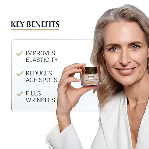 Image 1, key benefits - improves elasticity, reduces age spots, fills wrinkles. image 2, day , SPF 30, non comedogenic. image 3, clinically proven results 98% confirm makes my skin feel noticeably firmer. product in use test with 120 volunteers, results after 4 weeks application. image 4, COLLAGEN- ELASTIN COMPLEX THIAMIDOL PATENTED THIAMIDOL
HYALURONIC ACID image 5, recommended routine. 1= 3D serum, 2 = day cream, 3 = night cream.