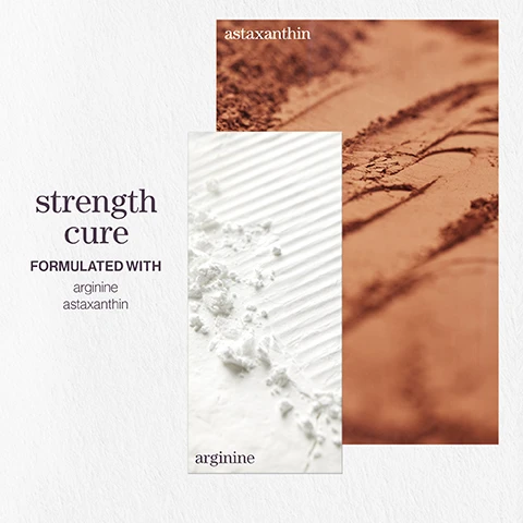 Image 1 - The image shows two textured powders, one white and one brown, placed side by side with the text strength cure formulated with arginine astaxanthin.
Image 2 - Five stars are displayed alongside a hair product review highlighting its effectiveness, with visible text stating Hair perfection I was recommended to use this product and it really didn’t disappoint. Would highly recommend it for hair rescue. LOOKFANTASTIC VERIFIED CUSTOMER REVIEW.
Image 3 - An image featuring liquid bubbles in a soft-focus background includes text that reads pro favourite Its a fortifying shampoo and conditioner that transforms the look and feel of your hair after one use. These antioxidant, rich formulas mend breakage to result in softer, healthier hair. NEIL MOODIE PUREOLOGY UKI AMBASSADOR.
Image 4 - Image shows two bottles of Pureology Strength Cure shampoo and conditioner, with the left bottle labeled STRENGTH CURE SHAMPOO and the right bottle labeled STRENGTH CURE CONDITIONER, text reads 2x Stronger strands with a luscious nourished feel* benefit: Strengthens, repairs & helps to prevent future damage on color-treated hair along with the product details and description in smaller text.
Image 5 - A collage of images featuring a peach cut in half, a white water flower, and fresh raspberries, with text that reads strength cure A SUMMER AFTERNOON WITH NOTES OF peach sweet raspberry water flowers.
Image 6 - Image shows text describing product features: vegan formulas, sulfate-free for a gentle cleanse; recycled bottles made from post-consumer recycled materials; up to 80+ washes in one bottle, all formulas are highly concentrated meaning less water needed.