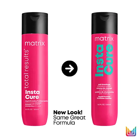 Image 1, new look! same great formula. Image 2, Primes + cleanses hair, removing build-up
Strengthens hair Infused with liquid proteins