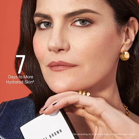 Image 1, 7 days to more hydrated skin. clinical testing on 25 women after using product for 1 week. Image 2, vitamin enriched pressed powder swatches on 3 different skin tones. 1 = yellow, 2 = neutral, 3 = peach, 4 = golden brown. Image 3, hydro soft powder technology creates a creamy, silky soft finish with blurring benefits. vitamin b5 infused formula helps lock in moisture and boosts hydration in 7 days