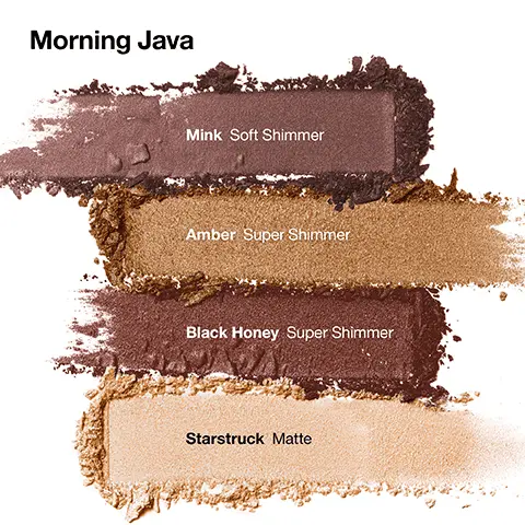 Image 1, Morning Java Mink Soft Shimmer Amber Super Shimmer Black Honey Super Shimmer Starstruck Matte Image 2, Pink Chocolate RMK Brown Soft Shimmer Precious Pink Super Shimmer Day Dreaming 2 Soft Shimmer Blush Soft Shimmer Image 3,  Going Steady Graphite Super Shimmer Fairy Lights Soft Shimmer Low-Lights Soft Shimmer Highlights Soft Shimmer Image 4,  On Safari Moss Matte Willow Super Shimmer Palm Soft Shimmer Yellow Fern Super Shimmer
