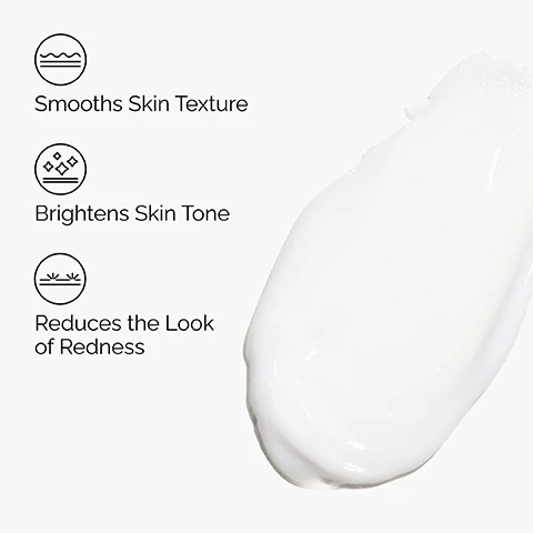 Image 1 - A white background with three icons and text on the left, and a smear of white cream product on the right; the text reads: Smooths Skin Texture, Brightens Skin Tone, Reduces the Look of Redness. Image 2 - A person applies white cream to their cheek, with overlay text describing product benefits: Exfoliating, Brightening, Evens Skin Tone. Image 3 - A white background features several smears of a creamy white product, alongside text that reads Key ingredient in Azelaic Acid Suspension 10%: Azelaic Acid - Gently exfoliates to improve the look of uneven texture and tone - Plant-derived antioxidant. Image 4 - A graphic displays a three-step skincare regimen from The Ordinary on a white background, featuring a white tube of Glucoside Foaming Cleanser, a white dropper bottle of Niacinamide 10% + Zinc 1%, a gray tube of Azelaic Acid Suspension 10%, and a gray tube of Natural Moisturizing Factors + HA, with the visible text: A smoothing regimen for blemish-prone skin. PREP Glucoside Foaming Cleanser Cleanses skin and improves skin clarity. TREAT Niacinamide 10% + Zinc 1% Reduces excess oil and boosts radiance. Azelaic Acid Suspension 10% Brightens skin tone and improves the look of skin texture. SEAL Natural Moisturizing Factors + HA Supports the skin barrier.