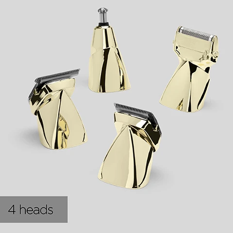 image 1, 4 heads. image 2, japanese steel blades. image 3, robust metal handle. image 4, waterproof