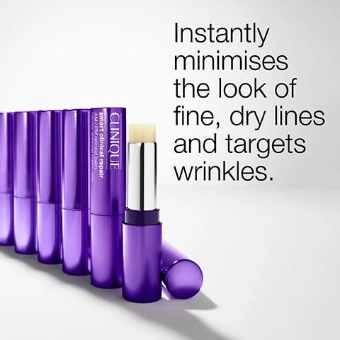 Image 1, instantly minimises the look of dry lines and targets wrinkles. image 2, plump and smooth. image 3, hyaluronic acid = plumps lines from within. 1% retinoid = gently resurfaces skin and helps visible reduce lines and wrinkles. image 4, use 2 times a day, apply from first signs of deeper wrinkles. don't use directly on lips. image 5, formula facts. clinical expertise = dermatologist tested, safe for sensitive skin, allergy tested, fragrance free. free of = fragrance, sodium lauryl sulfate, sodium laureth sulfate, drying alcohol, gluten. image 6, targets the look of lines.
