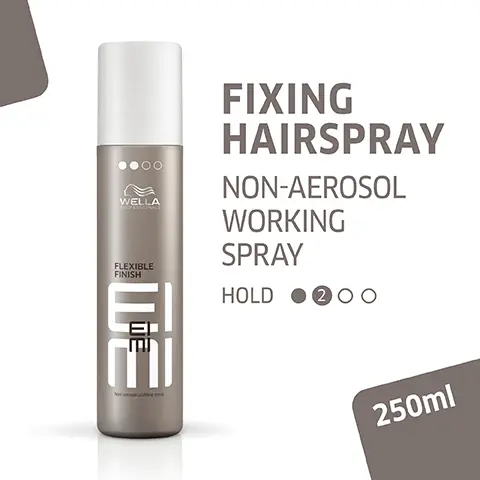 FIXING HAIRSPRAY. NON-AEROSOL WORKING SPRAY. HOLD 2. 250ml. FLEXIBLE HAIRSTYLE WITH LIGHT FIX. OPTIMUM FIX FOR FLEXIBLE HAIRSTYLES. CITRUS SCENT. PARTNER RECOMMENDATION SOLD SEPARATELY. DISCOVER OTHER PRODUCTS.