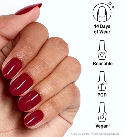 Image 1, 14 days pf wear, reusable, PCR, vegan. image 2, get pressed up. 1 = fit, find your perfect size. 2 = shape - option to do hue with custom tips. 3 = prep - buff, file and wipe. 4 = xpress,glue, press and hold to dry