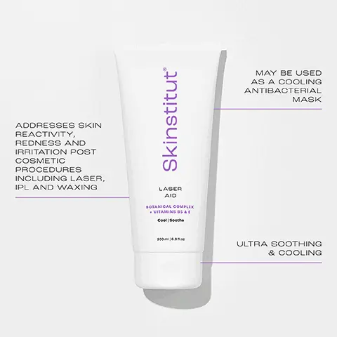 ADDRESSES SKIN REACTIVITY, REDNESS AND IRRITATION POST COSMETIC PROCEDURES INCLUDING LASER, IPL AND WAXING. MAY BE USED AS A COOLING ANTIBACTERIAL MASK. ULTRA SOOTHING & COOLING. SKINTEL, great as an antibacterial and soothing mask.