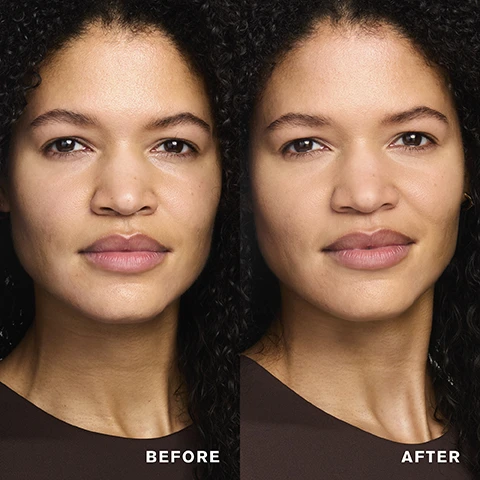 Image 1 - A side-by-side comparison of a womans face, showing the left side labeled BEFORE with a natural appearance and the right side labeled AFTER with enhanced features.
Image 2 - An image of a makeup applicator with a curved side and a micro tip, showcasing a shiny bronze product next to it, with text that reads Innovative 3D Sculpting Wand, Precision Edge defines, sculpts & lifts, Curved Side diminishes the look of imperfections, and Micro Tip conceals with precision.
Image 3 - A close-up of a womans face with makeup applied in specific areas to accentuate facial contours, featuring visible text that reads SCULPT + DEFINE, PRECISION EDGE, ACCENTUATES, FACIAL CONTOURS.
Image 4 - A beige makeup product is spread on a light background, with text that reads Flawless All Day, along with checkboxes for 24H Wear, 24H Oil Control, and Soft-Focus Matte Finish.
Image 5 - A bottle of Estee Lauder Double Wear Stay-in-Place Concealer is shown on a beige and brown swirl background, with text indicating features: Invisiflex Technology moves with skin throughout the day and Micro Silica Spheres absorbs oil for powerful shine control.