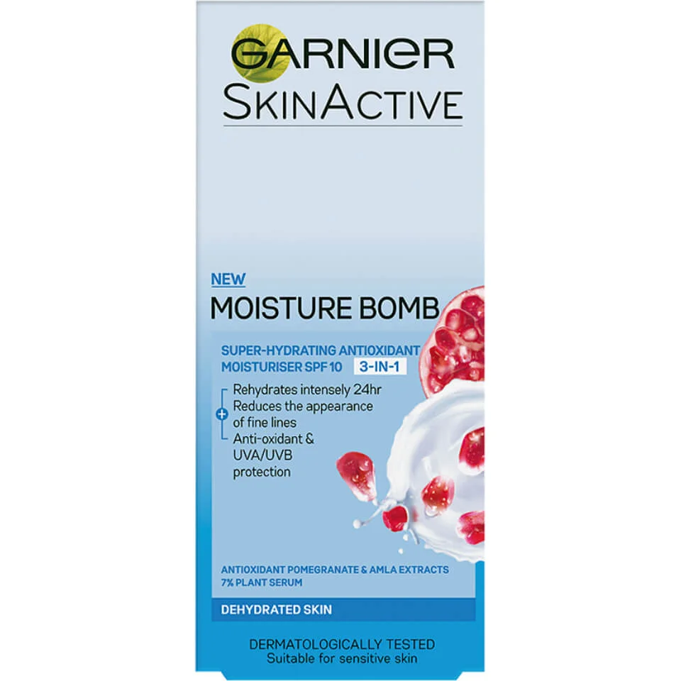 Garnier Moisture Bomb Super-Hydrating 3-in-1 Moisturiser krem do twarzy z filtrem SPF 10 (50 ml) Zdjęcie 1