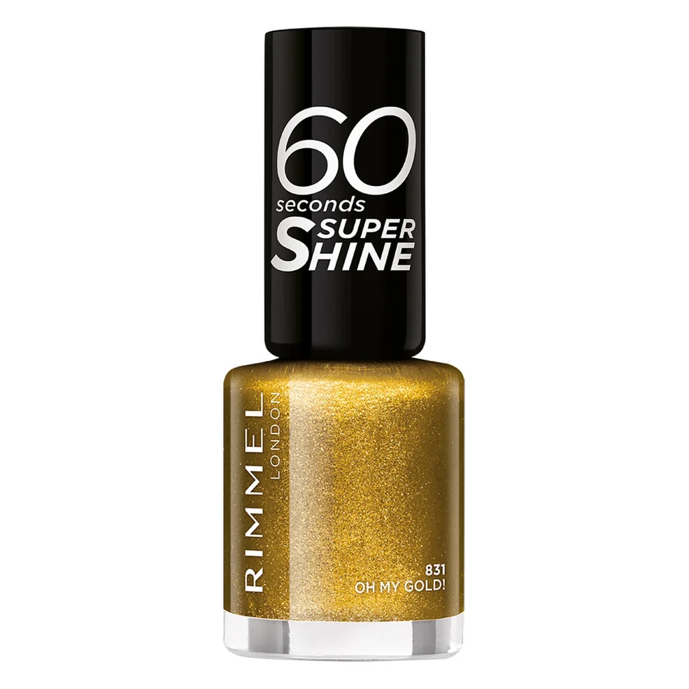 Rimmel 60 Seconds Glitter Nail Polish brokatowy lakier do paznokci Oh My Gold Zdjęcie 1