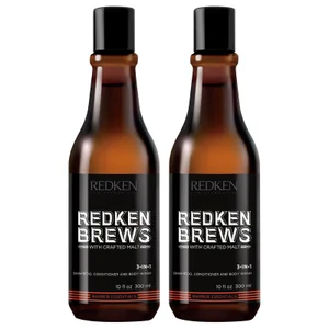 Redken Brews Men's 3 in 1 Shampoo Duo szampon 3 w 1 dla mężczyzn 2 szt. - undefined undefined