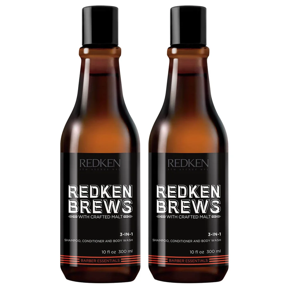 Redken Brews Men's 3 in 1 Shampoo Duo szampon 3 w 1 dla mężczyzn 2 szt. Zdjęcie 1