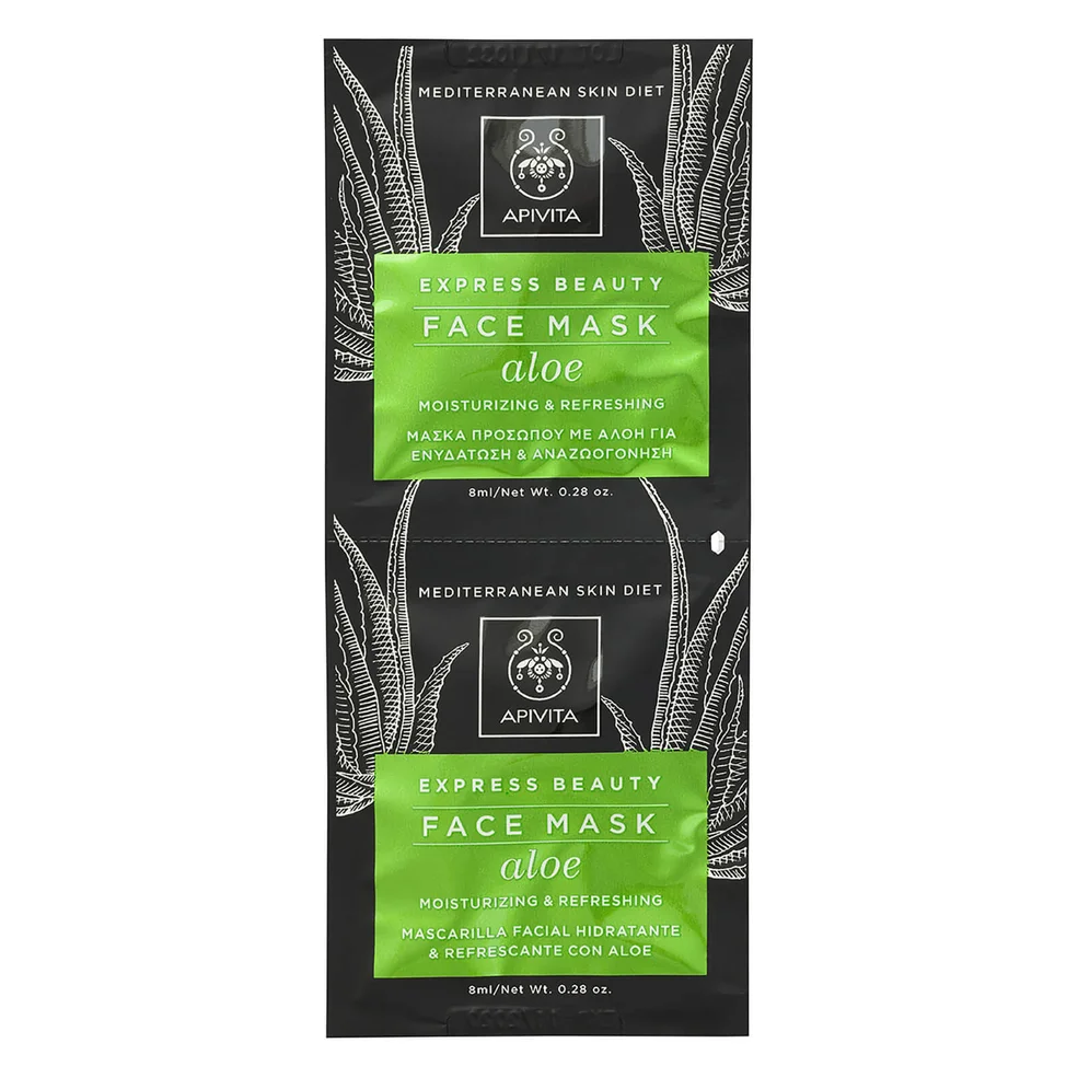 APIVITA Express Moisturizing Face Mask nawilżająca maska do twarzy – Aloe 2 x 8 ml Zdjęcie 1