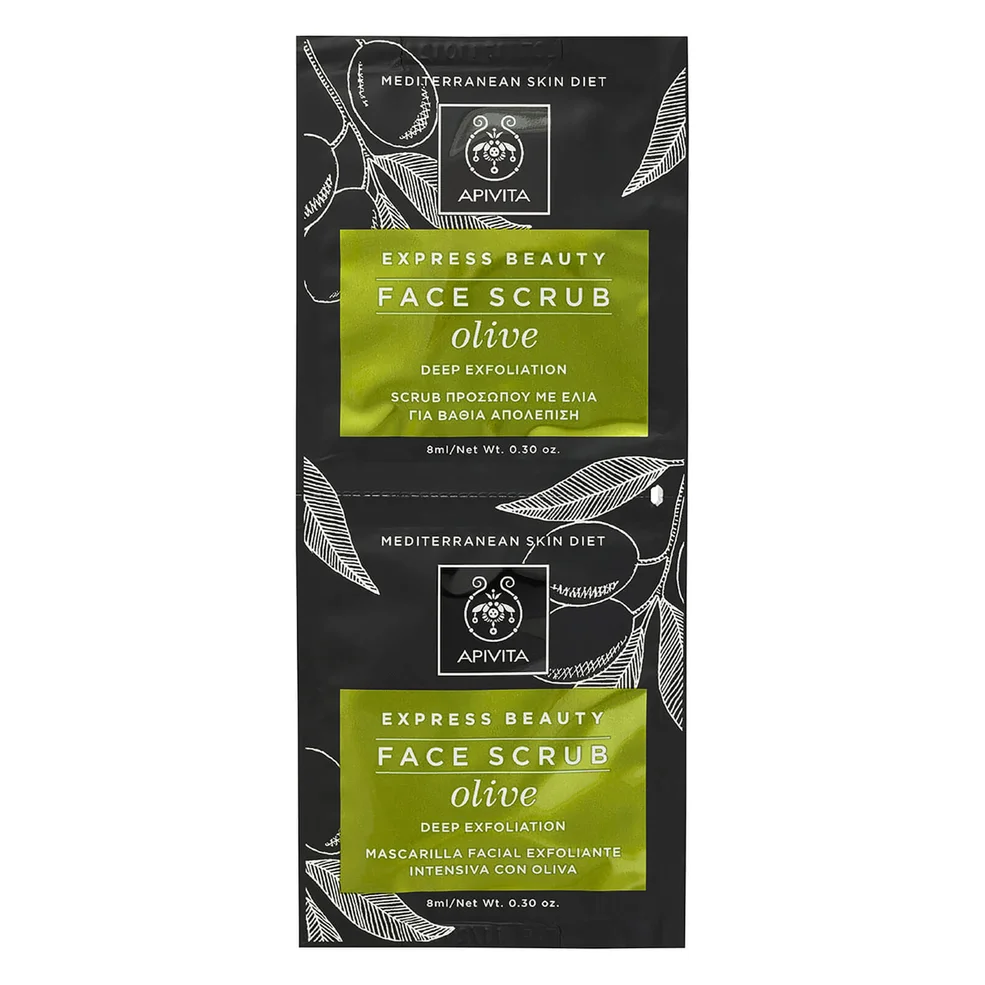 APIVITA Express Face Scrub for Deep Exfoliation peeling do twarzy – Olive 2 x 8 ml Zdjęcie 1