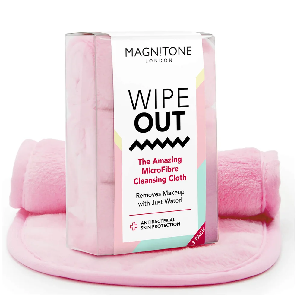 MAGNITONE London WipeOut! MicroFibre Cleansing Cloth with Antibacterial Protection - Pink (Pack of 3) Zdjęcie 1
