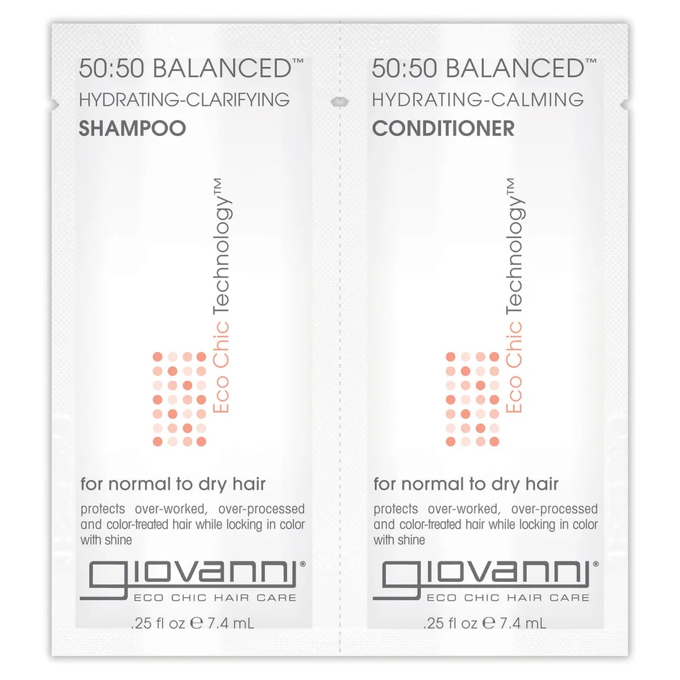 Giovanni 50/50 Balanced Shampoo and Conditioner Sachet 7.4ml (Free Gift) Zdjęcie 1