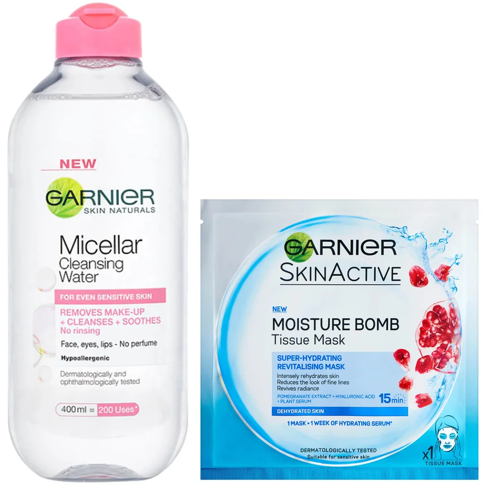 Garnier Micellar Water Sensitive Skin and Hydrating Face Sheet Mask for Dehydrated Skin Kit Exclusive Zdjęcie 1