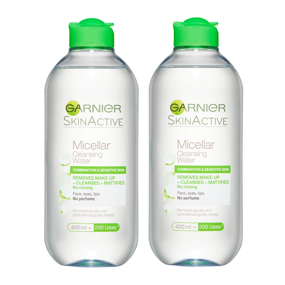 Garnier Micellar Water Facial Cleanser Combination Skin 400ml Duo Pack Zdjęcie 1