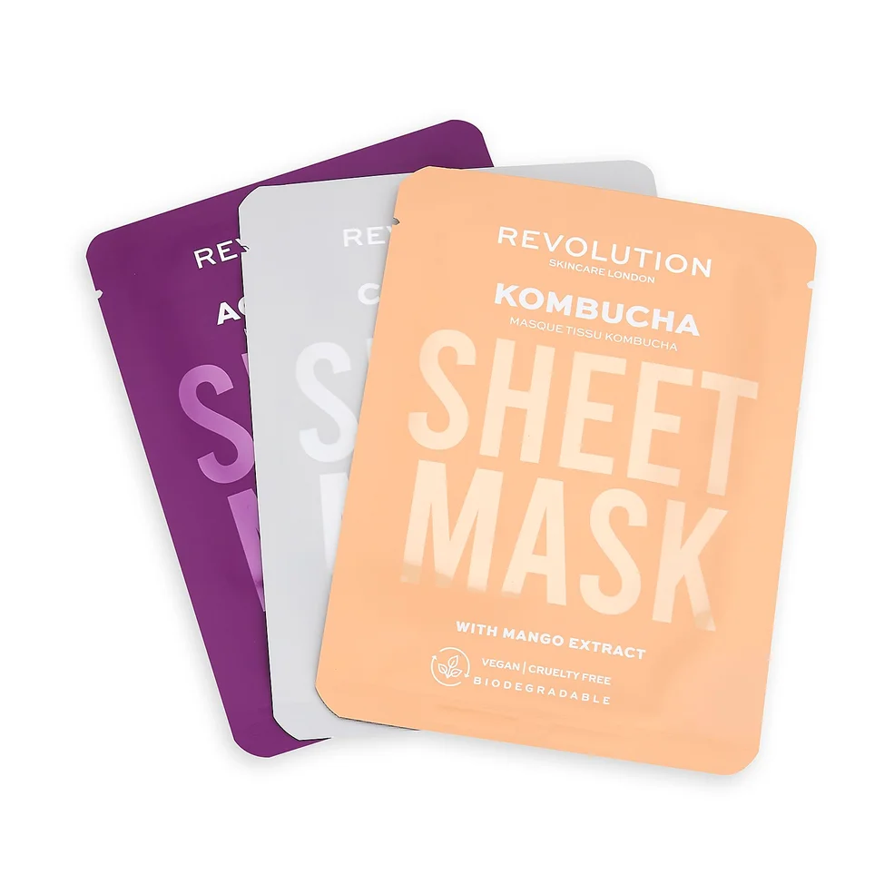 Revolution Skincare Biodegradable Combination Skin Sheet Mask (3 Pack) Zdjęcie 1