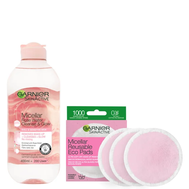 Garnier Ekologiczne płatki do demakijażu i Różana woda micelarna - Zestaw
