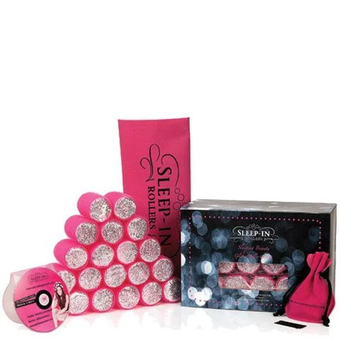 Sleep In Rollers Pink Glitter Gift Set (20 rollers, DVD plus kirby grips in iconic tote bag) Zdjęcie 1