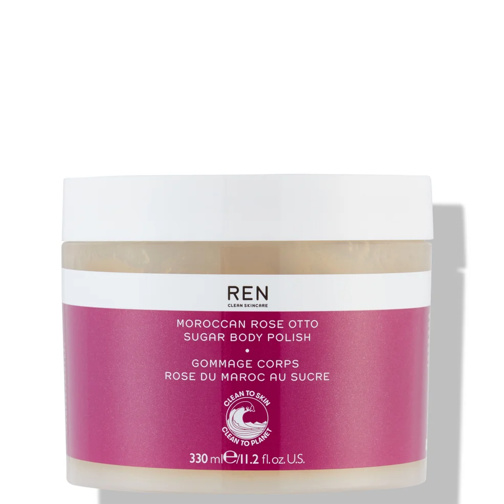 REN Moroccan Rose Otto cukrowy peeling do ciała Zdjęcie 1