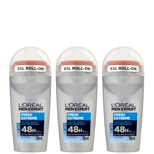 L'Oréal Paris Men Expert Fresh Extreme Deodorant Roll-On (50ml) Trio