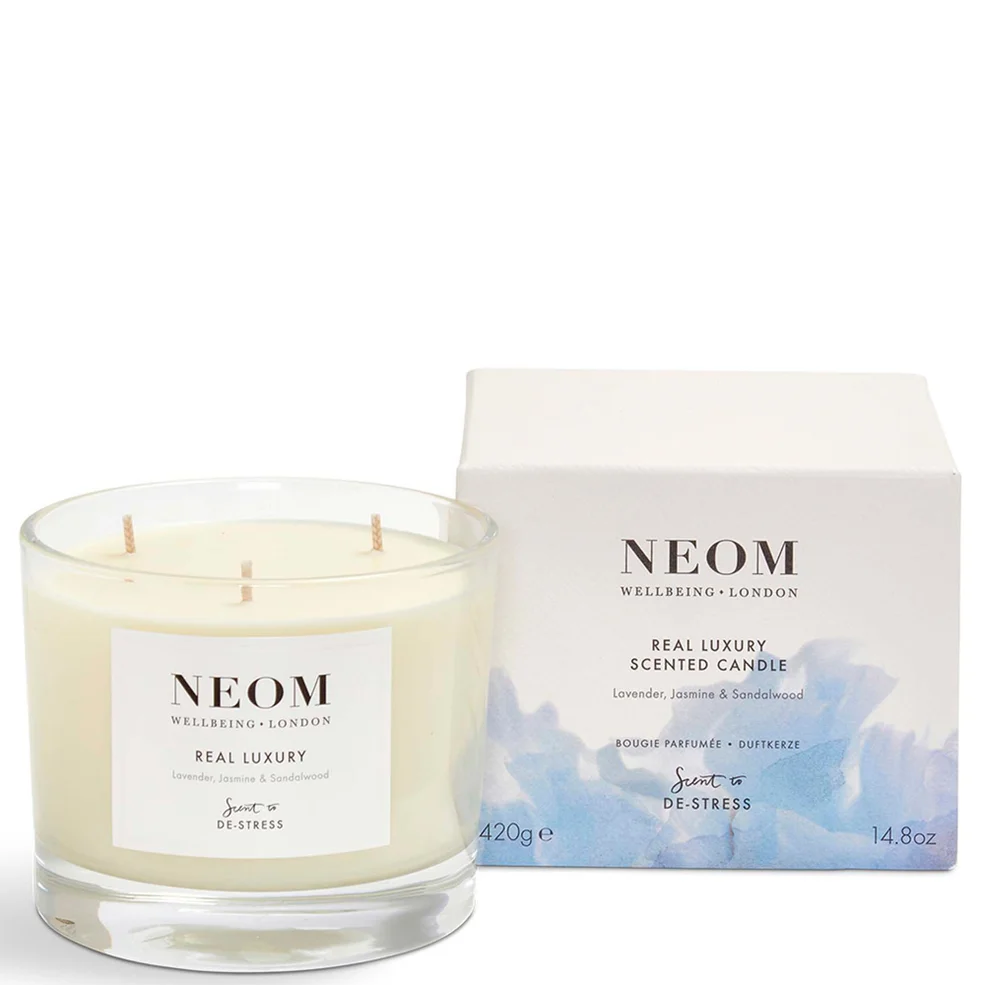 NEOM Real Luxury De-Stress Scented 3 Wick Candle świeca zapachowa Zdjęcie 1