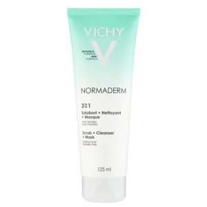 VICHY Normaderm 3-in-1 Cleansing + Scrub + Mask zestaw 3 w 1 oczyszczanie – peeling – maska 125 ml - undefined undefined