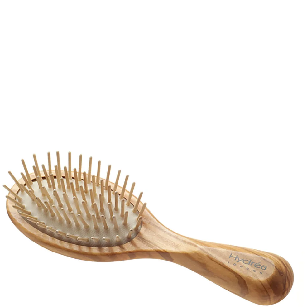 Hydrea London Olive Wood Handbag Size Anti Static Hair Brush Zdjęcie 1