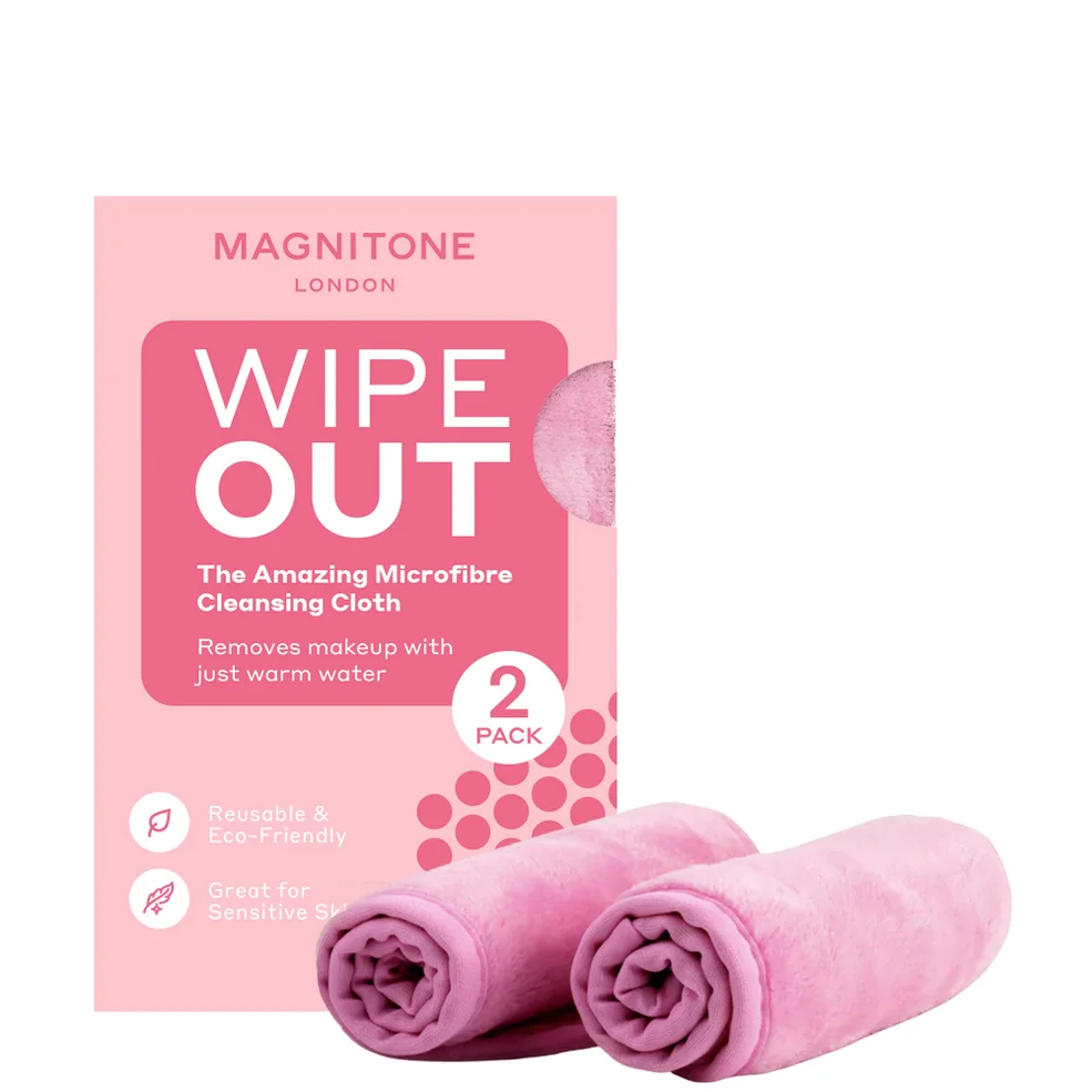 MAGNITONE WipeOut Microfibre Cleansing Cloths Pink – 2 Pack Zdjęcie 1
