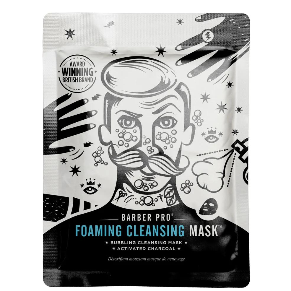 BARBER PRO Foaming Cleansing Mask with Activated Charcoal Zdjęcie 1