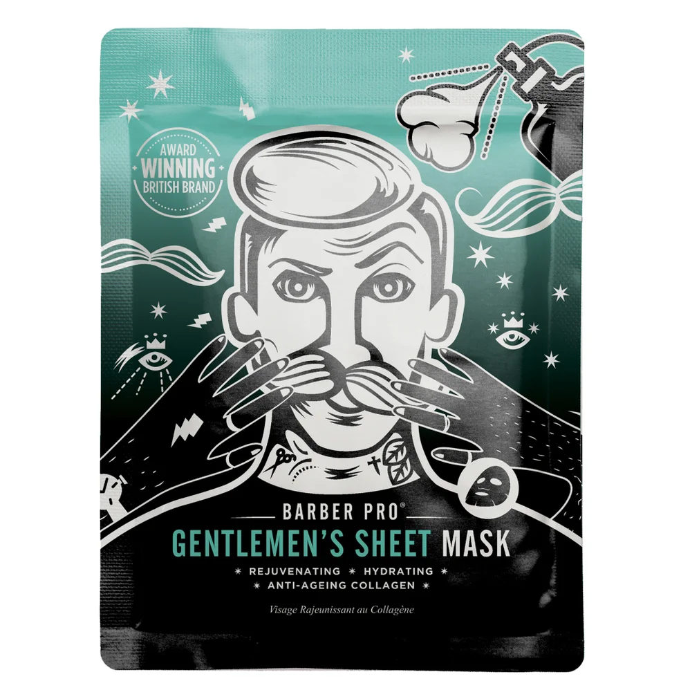 BARBER PRO Gentlemen's Sheet Mask Rejuvenating and Hydrating with Anti-Ageing Collagen Zdjęcie 1