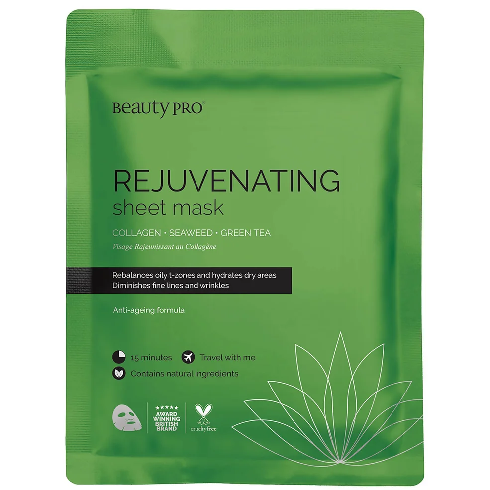 BeautyPro Rejuvenating Collagen Sheet Mask with Green Tea Extract Zdjęcie 1