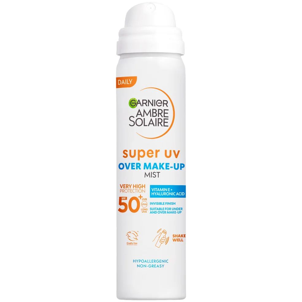 Garnier Ambre Solaire Over Makeup Super UV Protection Mist SPF 50 mgiełka ochronna na makijaż z filtrem UV 75 ml Zdjęcie 1