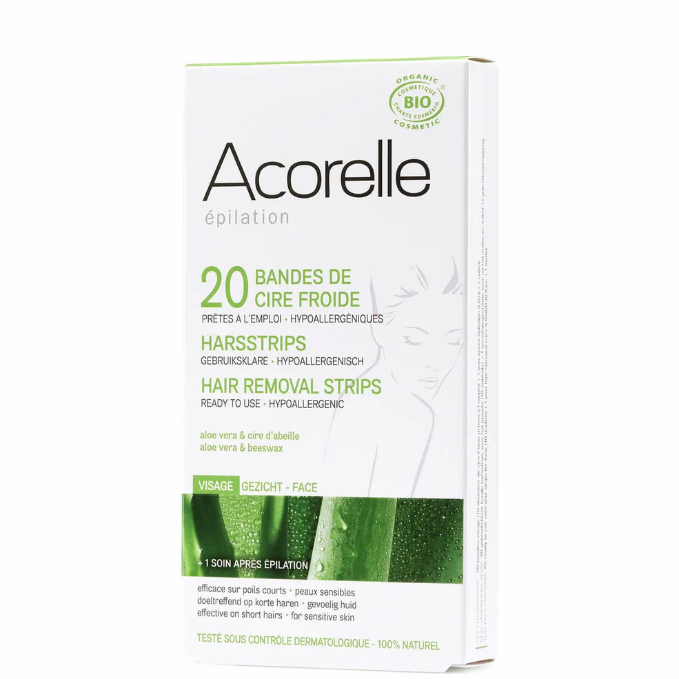 Acorelle Ready to Use Aloe Vera and Beeswax Face Strips - 20 Strips Zdjęcie 1