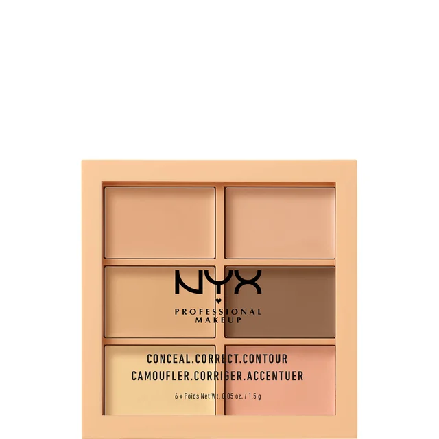 NYX Professional Makeup 3C – Conceal, Correct, Contour paleta do korekty i konturowania – Light