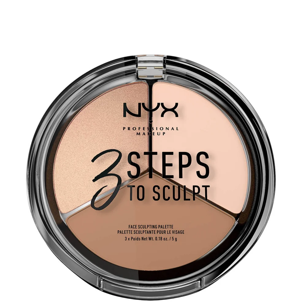NYX Professional Makeup 3 Steps to Sculpt Face Sculpting Palette paleta do konturowania twarzy – Fair Zdjęcie 1