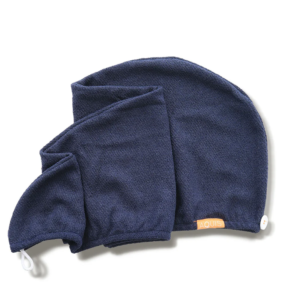 Aquis Lisse Luxe Hair Turban ręcznik-turban do suszenia włosów – Stormy Sky Zdjęcie 1