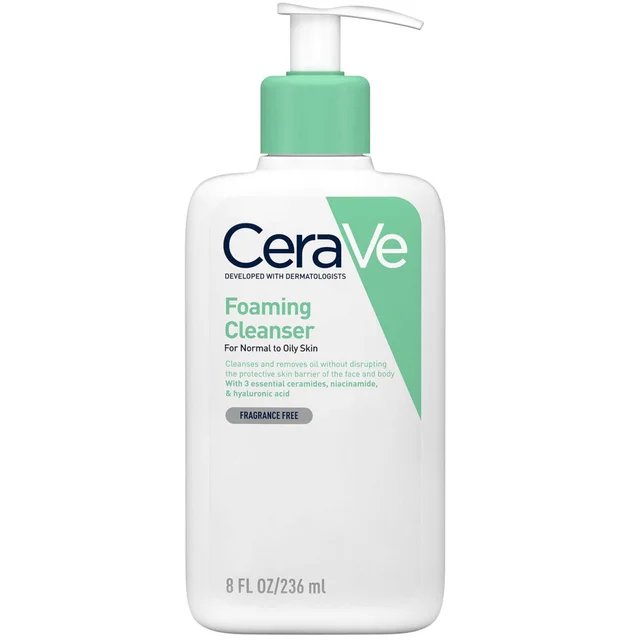 CeraVe Foaming Cleanser with Niacinamide for Normal to Oily Skin pianka oczyszczająca do skóry normalnej i tłustej 236 ml