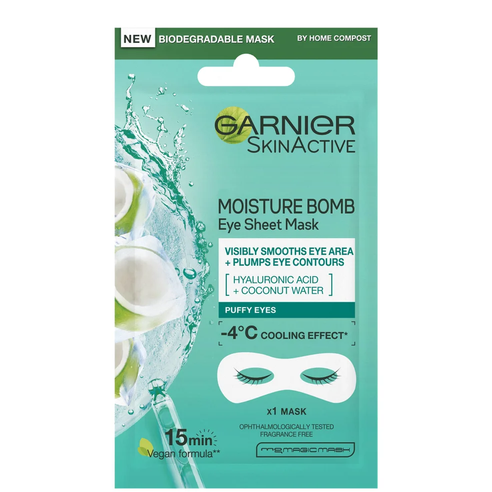 Garnier Hyaluronic Acid and Coconut Water Hydrating Replumping Eye Sheet Mask maseczka nawadniająca w płachcie 6 g Zdjęcie 1