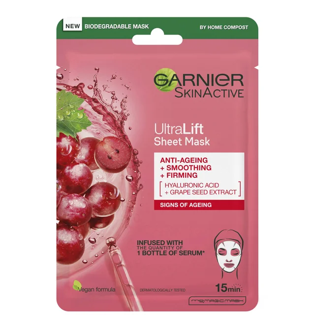 Garnier Ultralift Anti Ageing Radiance Boosting Face Sheet Mask przeciwstarzeniowa maseczka w płachcie na twarz 32 g