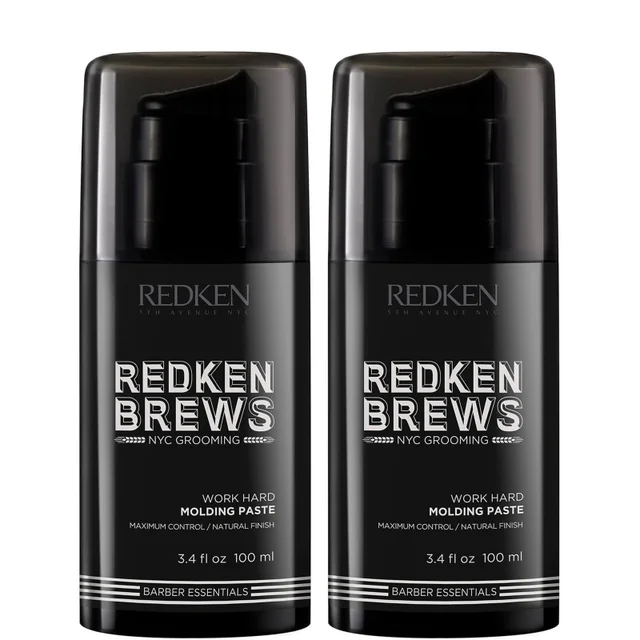 Redken Brews Men's Work Hard Molding Paste Duo pasta do stylizacji włosów 2 szt.