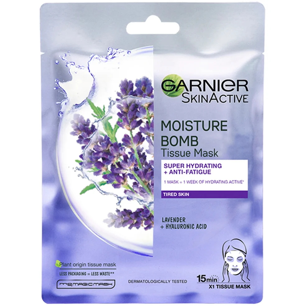 Garnier Moisture Bomb Lavender Hydrating Face Sheet Mask maseczka nawilżająca w płachcie Zdjęcie 1