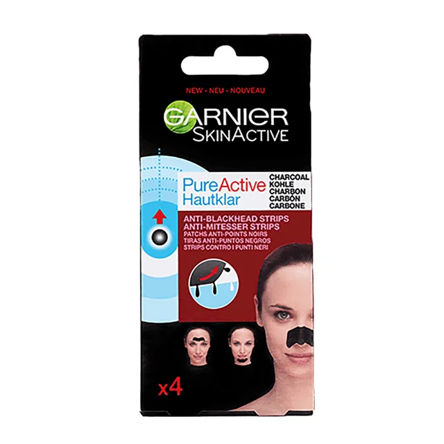 Garnier Pure Active Intensive Anti Blackhead Charcoal Nose Strips paski na nos z węglem drzewnym przeciw zaskórnikom