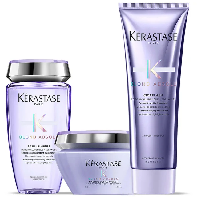 Kérastase Blond Absolu Lumiere Shampoo, Conditioner and Masque Trio szampon, odżywka i maska do włosów blond