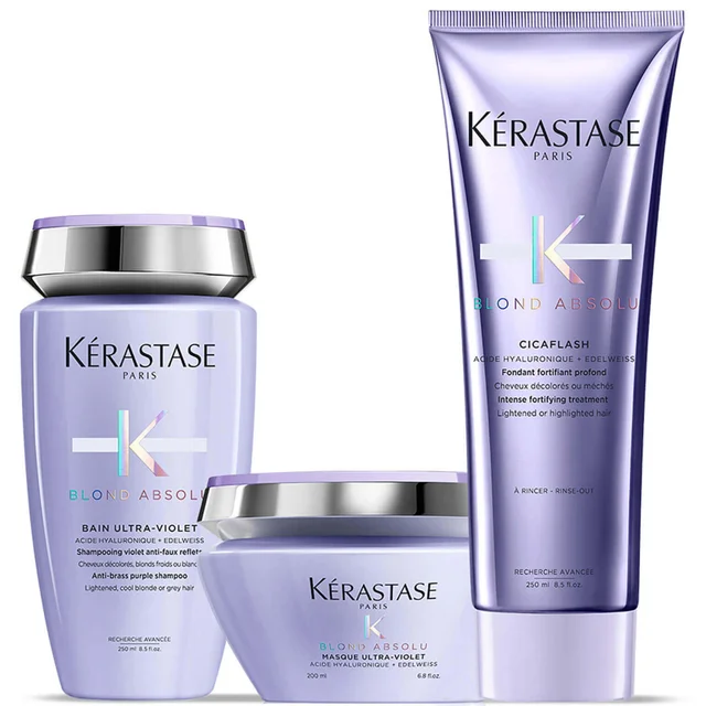 Kérastase Blond Absolu Ultra Violet Shampoo, Masque and Conditioner Trio szampon, maska i odżywka do włosów blond