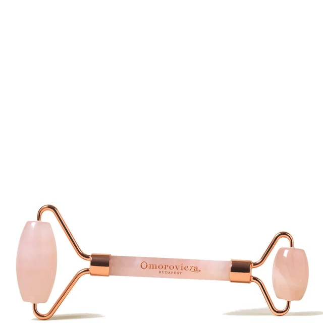 Omorovicza Rose Quartz Roller (double ended) in box rolka z kwarcu różowego (podwójna końxówka) w pudełku